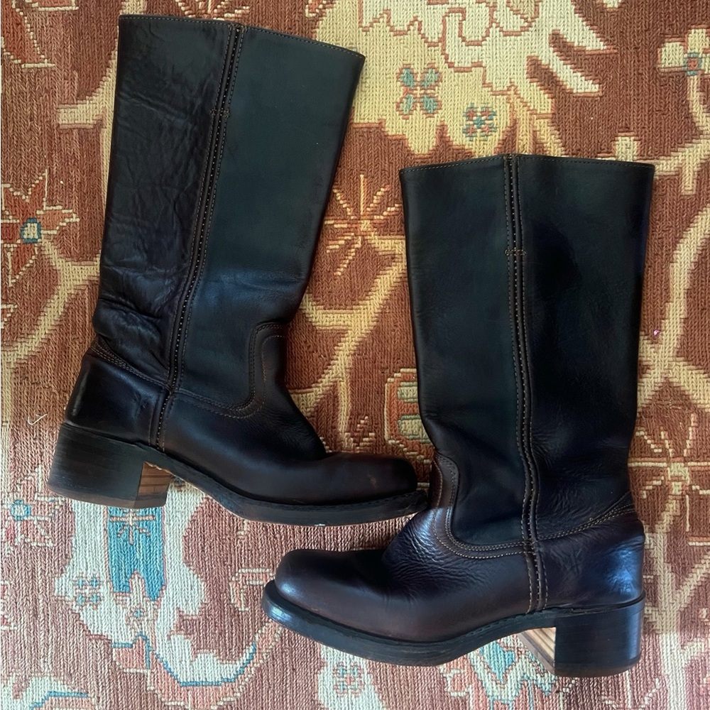 Frye Dark Brown Leather Campus Boots (fit a size 7.5/8)